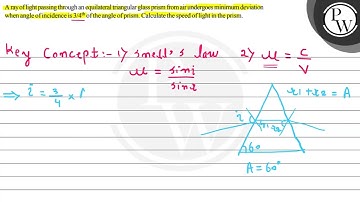 A ray of light passing through an equilateral triangular glass pris...