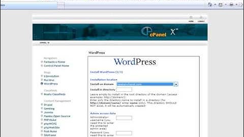 Installing WordPress Using Fantastico