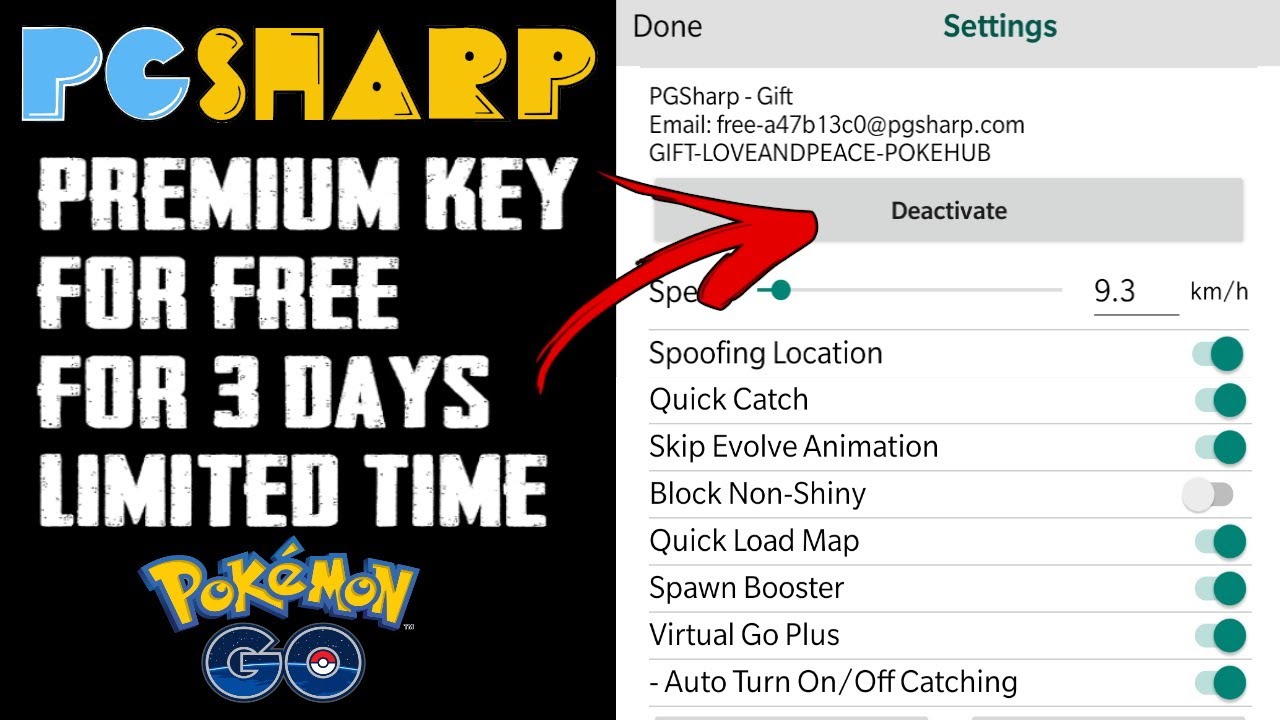 Pgsharp Premium Key For Free For 3 Days Only Limited Time Offer Gift From Pokemon Go Youtube