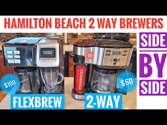 Hamilton Beach FlexBrew Trio 2-Way Coffee Maker, Compatible with K-Cup Pods  or Grounds, Combo, Single Serve & Full 12c Thermal Pot, Black and