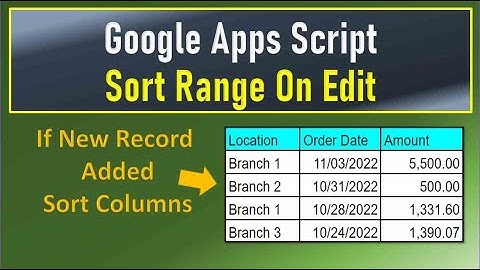 Google Apps Script Sort Range on Edit