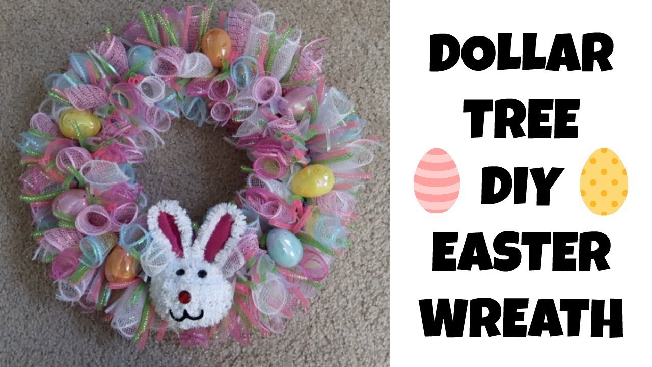 DOLLAR TREE DIY EASTER WREATH COLLAB WITH MY SISTER - YouTube