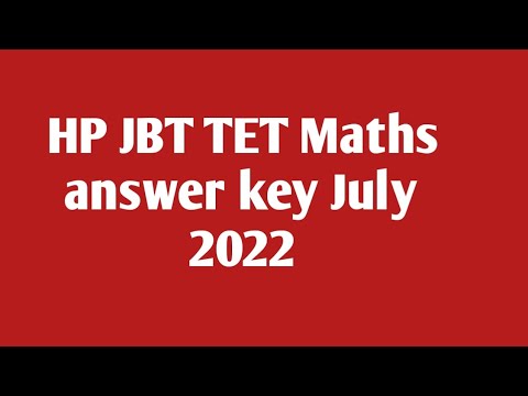 HP JBT TET maths section solved July 2022 JBT HP TET  maths answer key 2022