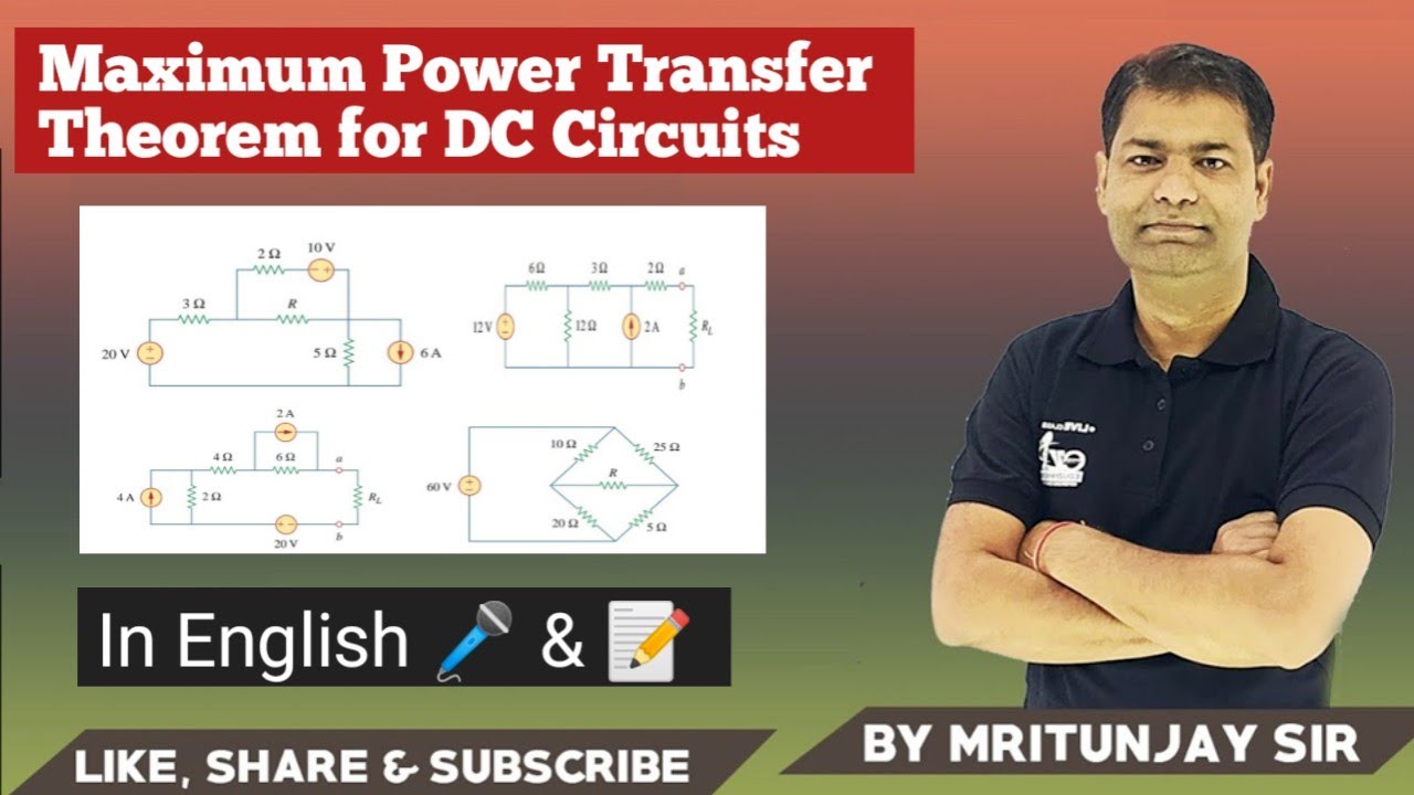 2.14 Maximum Power Transfer Theorem for Dc Circuit | GATE | ESE | UPSC ...
