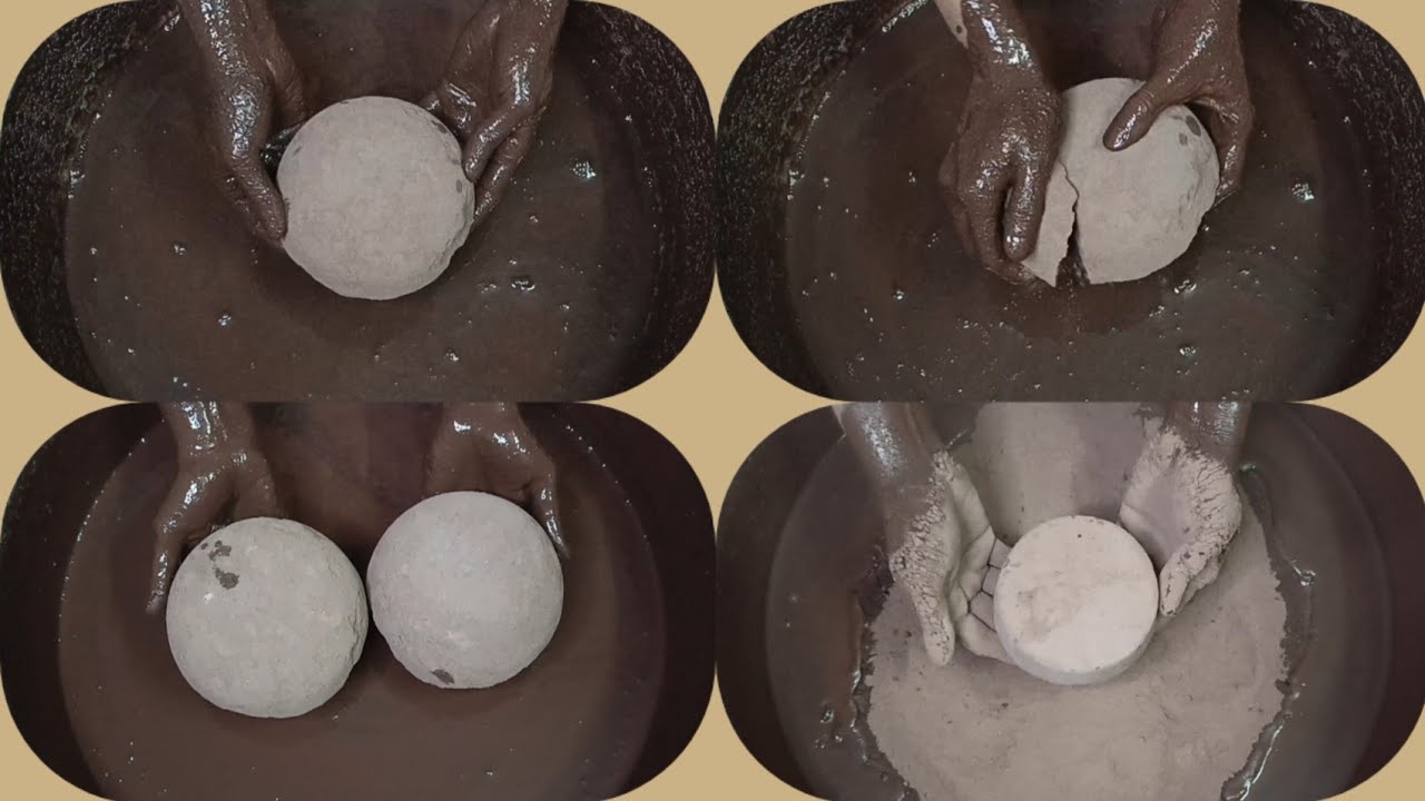 Soft Smokey💨🌪️Powdery🍫Chocolatey🍫Dirt Bowls Crumbling in💦 & Paste Mixing/Playing ASMR