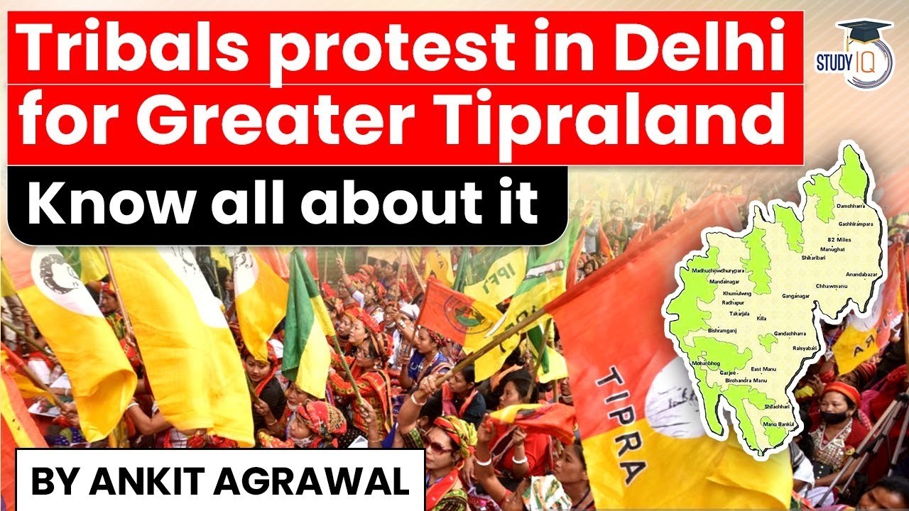 What is Greater Tipraland Tripura tribal parties IPFT  TIPRA protest in Delhi  Tripura Govt Jobs