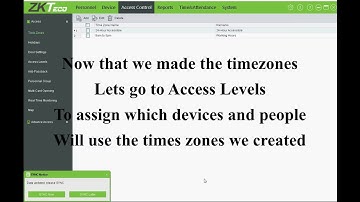 ZKAccess3.5  Setting up Access Levels