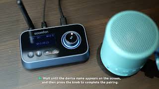 How to pair and connect Soomfon 2-in-1 bluetooth transmitter receiver SKU: BT013