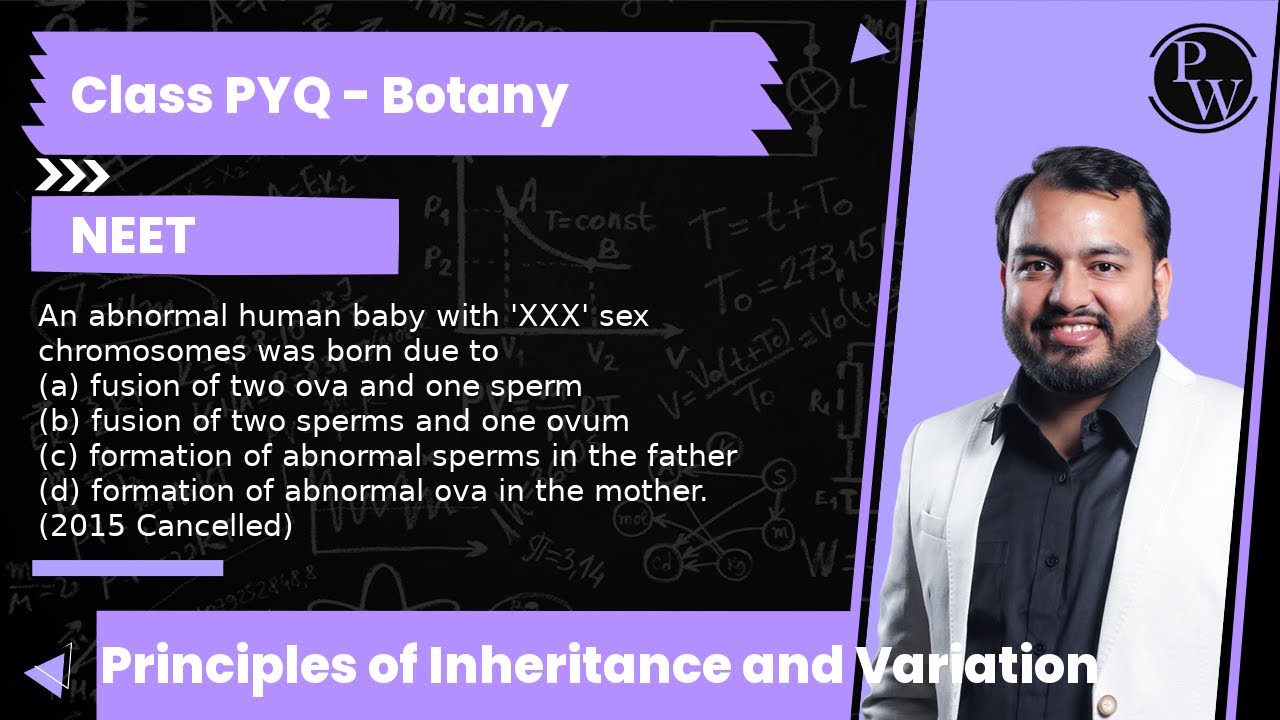 Sarkari School Xxx - An abnormal human baby with 'XXX' sex chromosomes was born due to (a)  fusion of two ova and one s... - YouTube