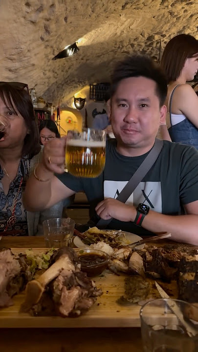 “Czech-ing out the food 🍖🍗 & beer 🍺🍻 scene at Krumlov 🇨🇿” #czech