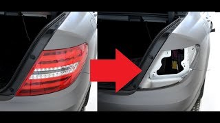 How to remove the Tail Light and replace bulbs Mercedes C Class W204 2012