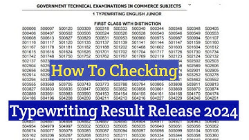 Typewriting Result Released update  2024 Typewriting Result PDF Download Direct Link  2024