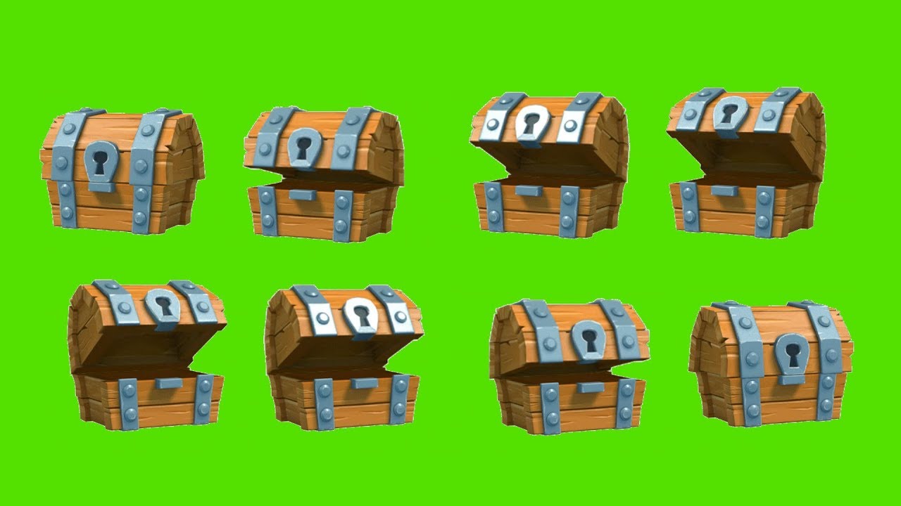 CLASH ROYALE ANIMATED FREE CHEST WODDEN CHEST [GREEN SCREEN] YouTube