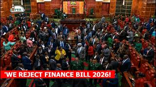 Watch Full Drama as Both Ruto and Gachagua MPS chant WANTAM in Parliament, reject finance bill 2026!
