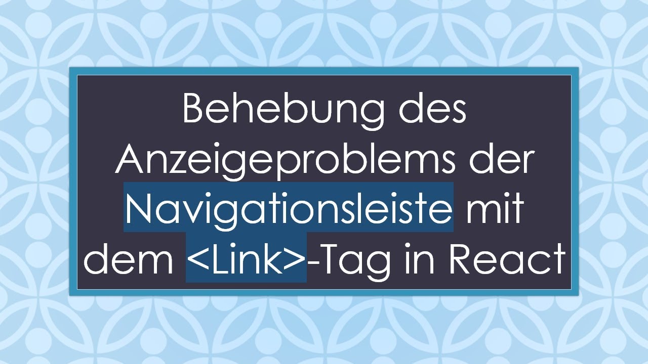 Behebung des Anzeigeproblems der Navigationsleiste mit dem Link-Tag in React