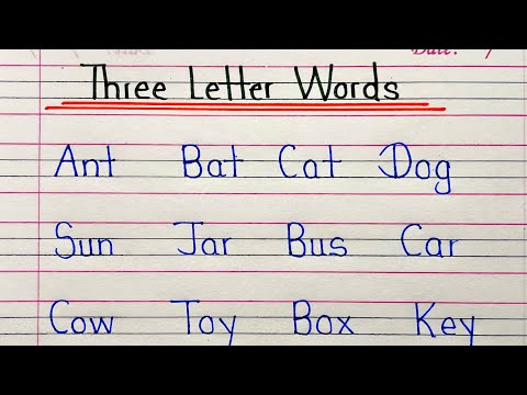Learn and write three letter words in English | Three letter words | Three letter words writing