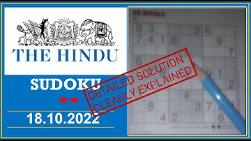How to Solve 2 Star Hindu  Sudoku Oct 18,  2022 -  Step By Step Solution