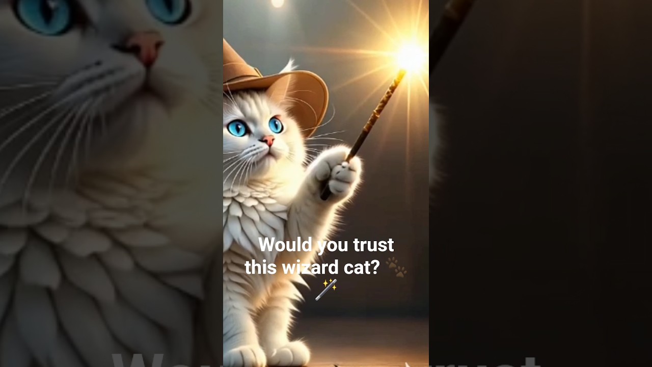 ✨ Fluffy Wizard Cat Casting Spells 🐾🪄 
