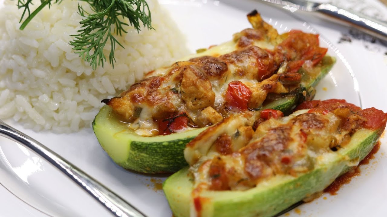 Zucchini Boats قوارب الكوسا بالدجاج