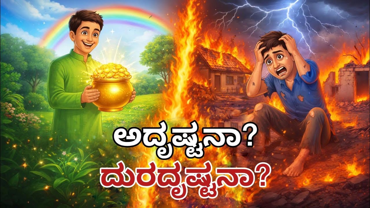 ಅದೃಷ್ಟಾನಾ ದುರಾದೃಷ್ಟಾನ| Adrushtana Duradrushtra | kannada moral stories| #cartoon #viral #animation