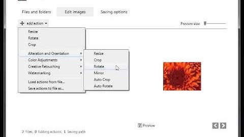 Rotating images with reaConverter