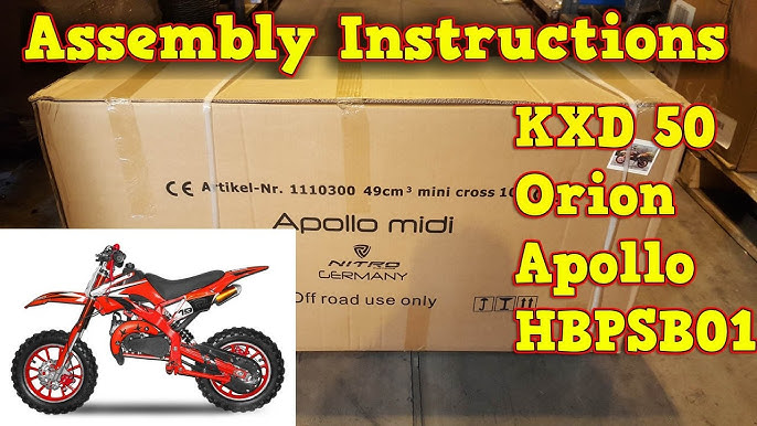 Minicrosser Mini dirt bike 2takt 49cc KXD 701 rood