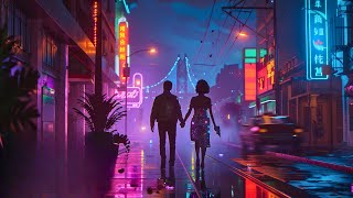 Neon Amble: City Twilight Retro-Futurism | Heartbeats & Melancholic Beats Under Glowing Lights. love