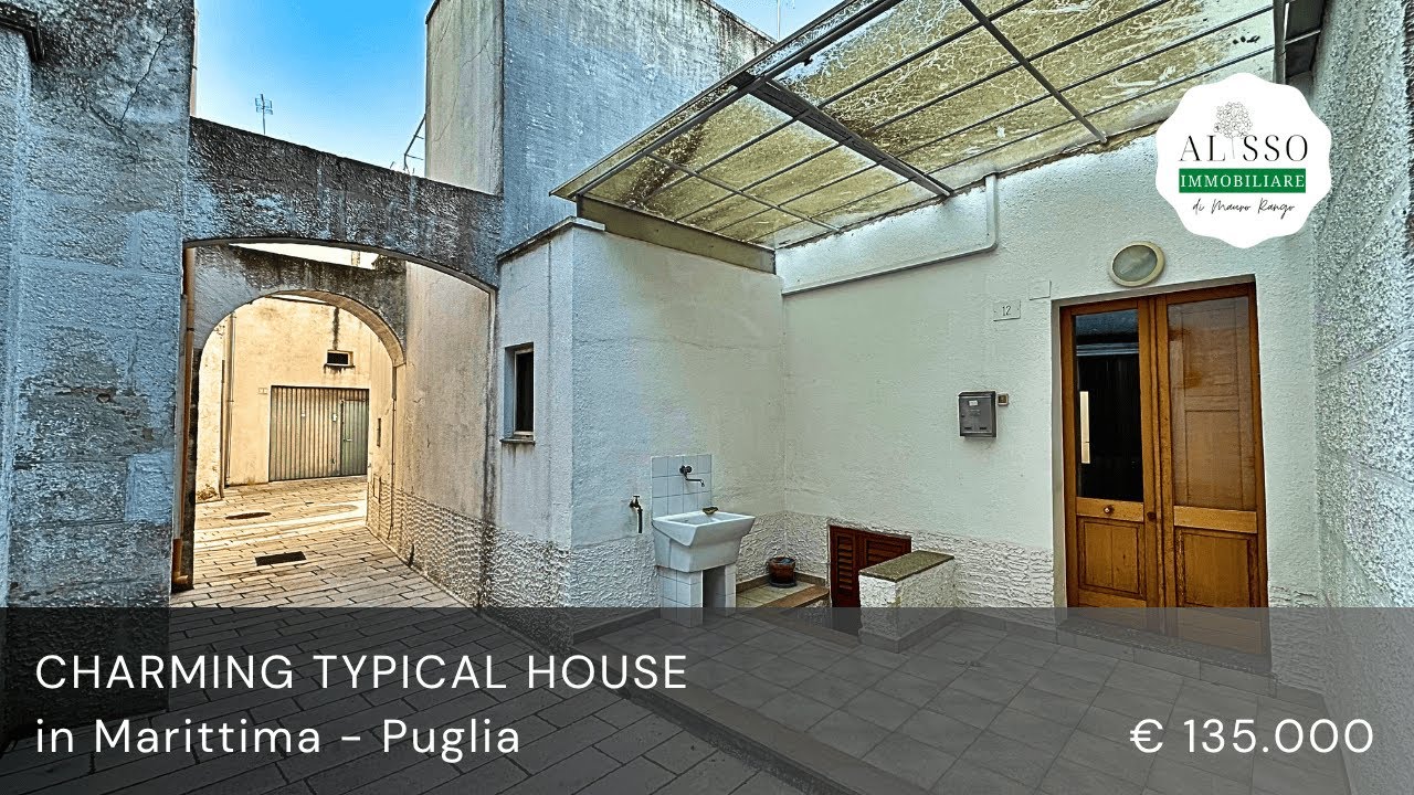 Charming typical house for sale in the center of Marittima, Puglia, Southern Italy
