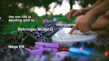 Omnichord OM-108 controls ALL MY SYNTHS (midi test jam)