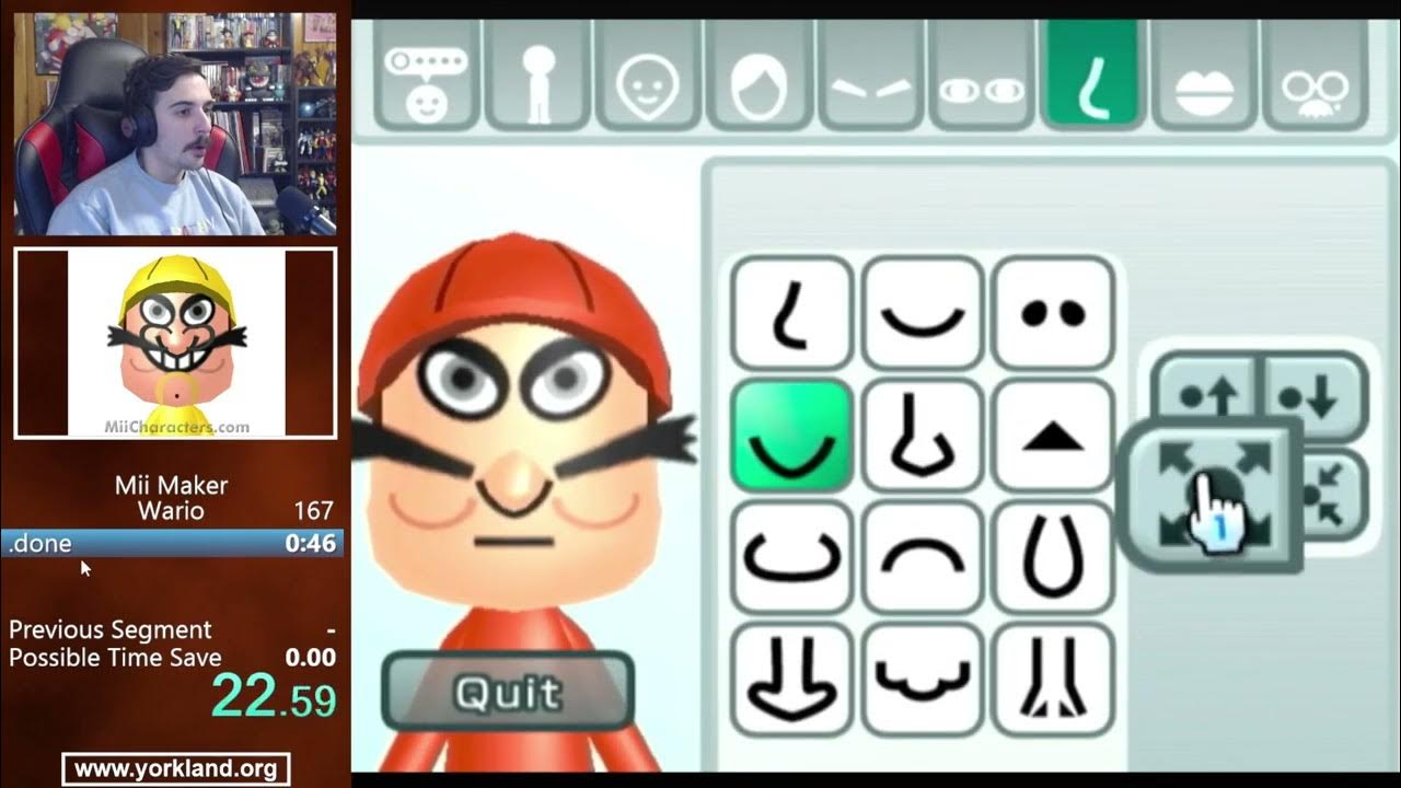 Mii Maker Wario in 46 Seconds YouTube