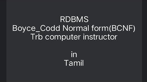 Boyce_codd Normal Form/RDBMS/TRB Computer instructor Grade-I
