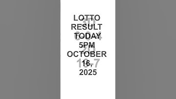 Lotto Result Today 5pm OCTOBER 16, 2025 #lottoresultstoday
