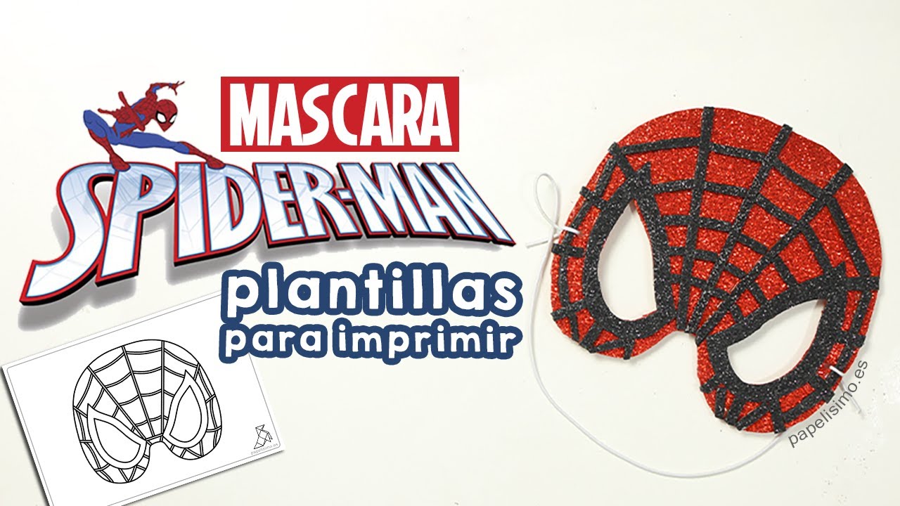 Máscara de Spider-Man con plantillas para imprimir | Papelisimo