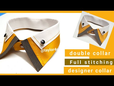 Lets learn to Sewing a Shirt Collar / double collar design / perfect Tutorial