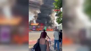 Brezilyada Uçak Kalabalık Caddeye Düştü 2 Ölü, Yaralılar Var