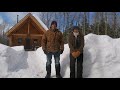 Log cabin lake effect snow in the north off grid year round at our snowy cabin in the woods ep2
