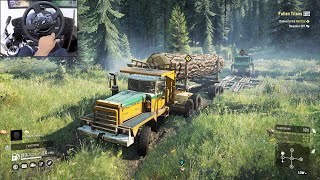 Transporting a sequoia tree Part III  SnowRunner | Thrustmaster T300RS