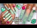 Mint Chocolate Chip Ombré🌿🍫Long Tapered Square Sculpted Acrylic Nails