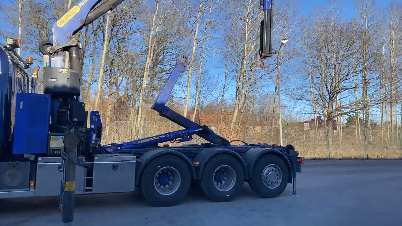 Kranväxlare tridem Scania G480 med Palfinger kran och växlare