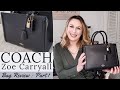 Coach Zoe Carryall Bag Review, Details, & Try On/Mod Shots, Part 1 II November 2020 II Lindsey Loves