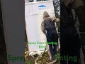Spray foaming the hunting blind #huntingblind #deerstand