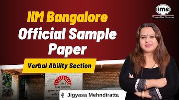 IIM Bangalore Official Sample Paper Verbal Ability Section