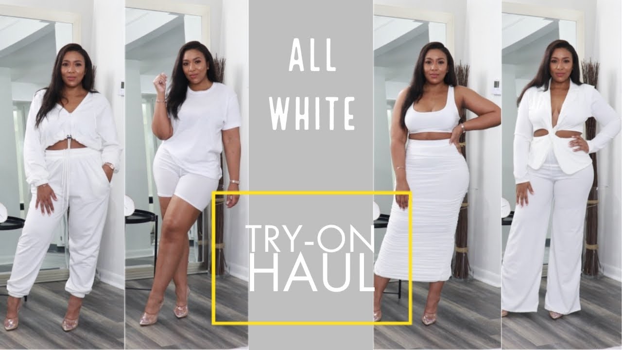 All White Spring Outfits - Femme Luxe Try On Haul - YouTube