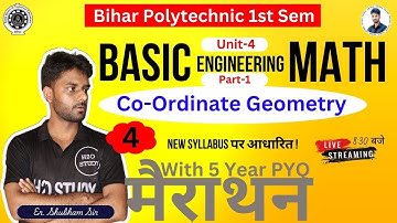 bihar polytechnic 1st semester basic engg. math|unit-4 Co-Ordinate Geometry|PYQ 5 Year|H2O study|