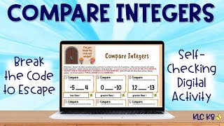 Comparing Integers Game | Digital Escape Self-Checking Activity