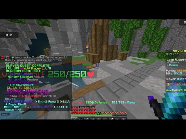 Getting Wolf Slayer 7 In HYPIXEL SKYBLOCK class=