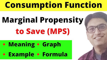 Marginal Propensity to Save | MPS | Macro Economics