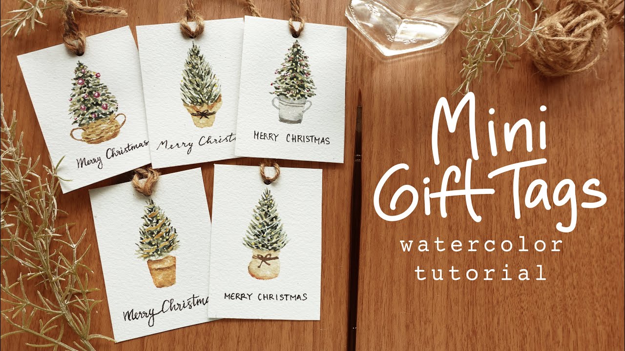 Quick and Easy Christmas Gift Tags with Watercolor 