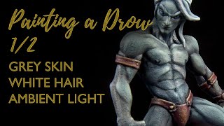 Drow/dark elf skin tones 1/2 -  Miniature painting in oils