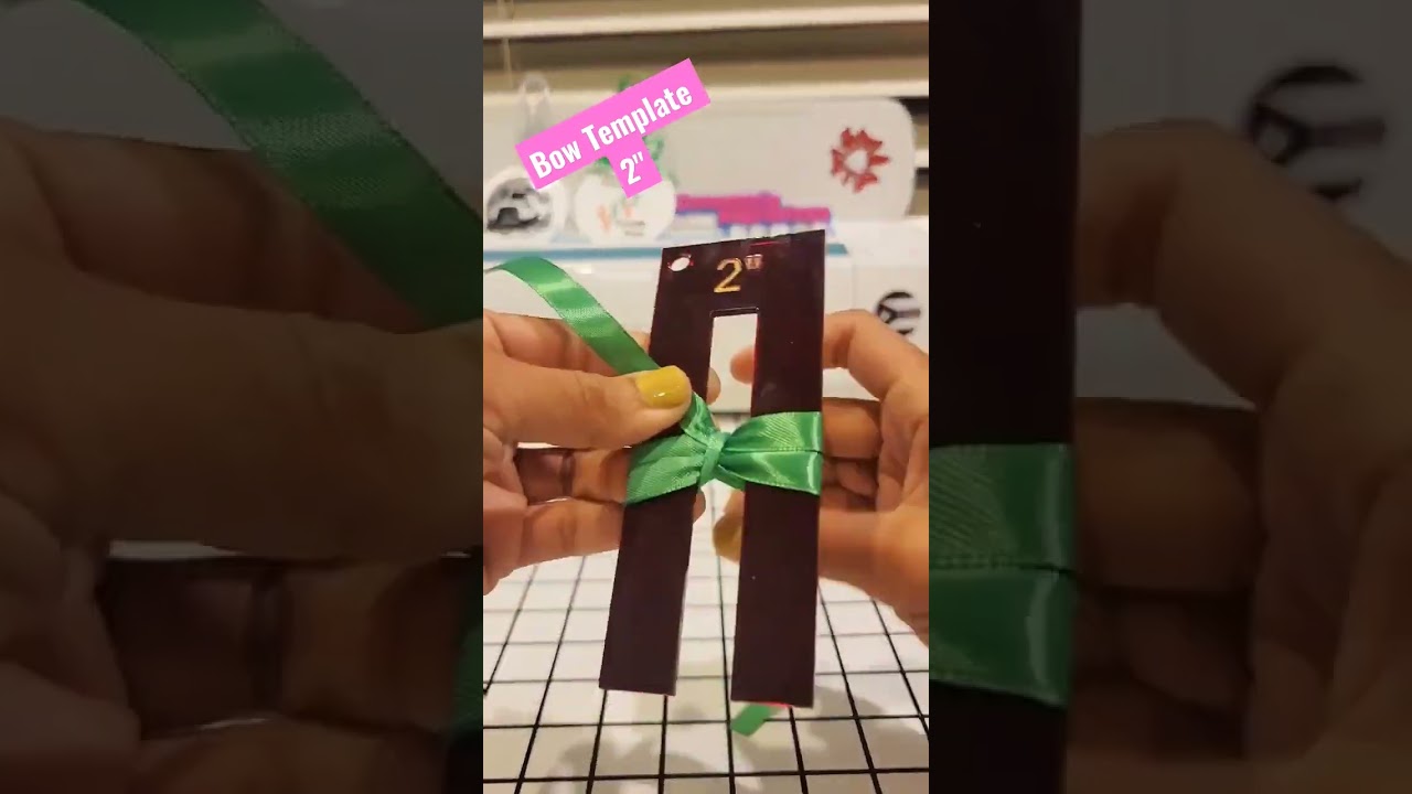 Making bows easy using acrylic bow template 2" 